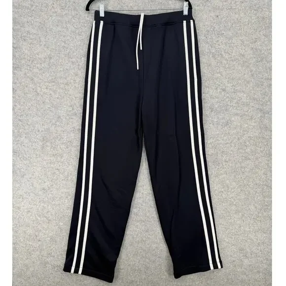 NWT AMI Nautical Blue & White Heavyweight Striped Track Pants Size SMALL